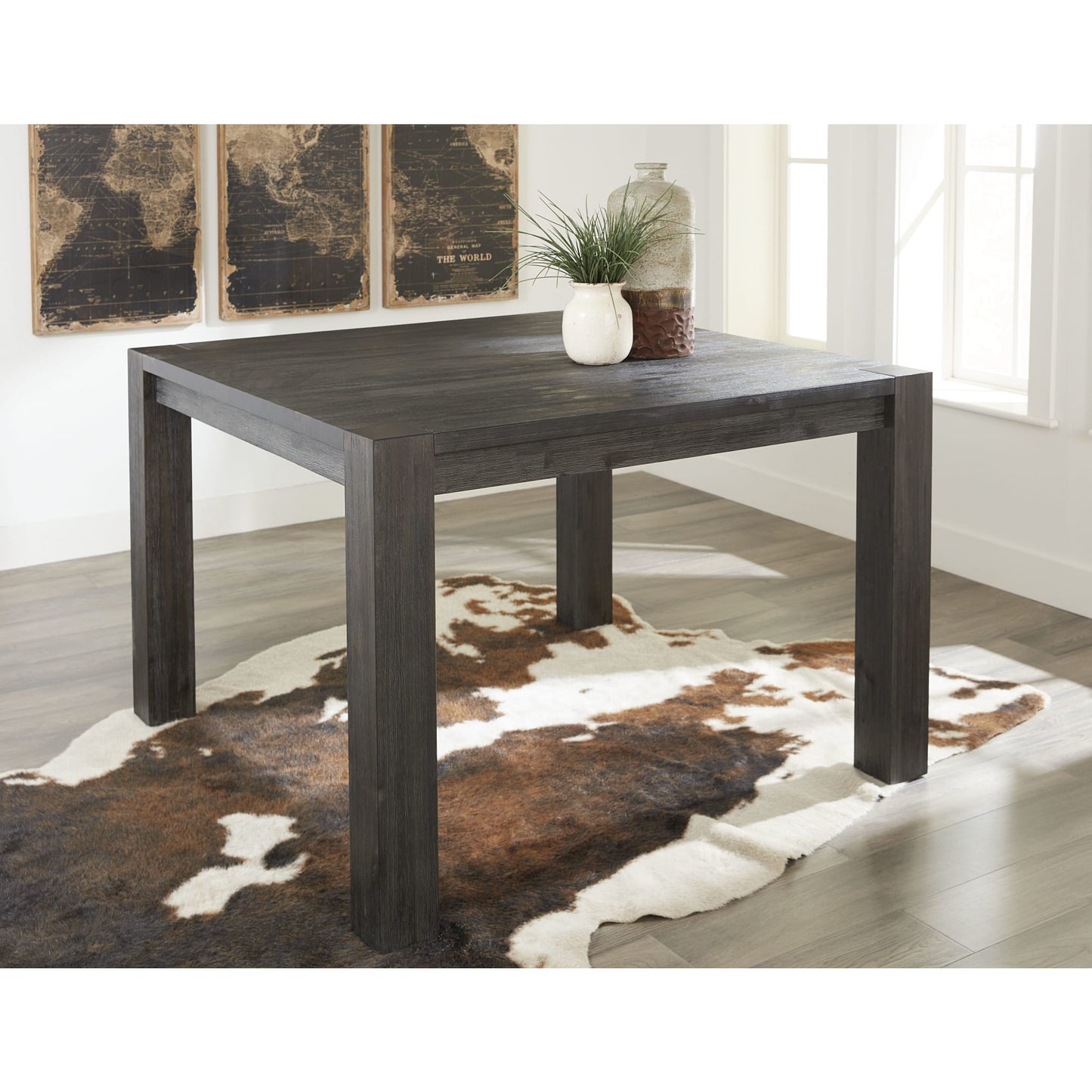 Modus Meadow Solid Wood Square Counter Table in Graphite