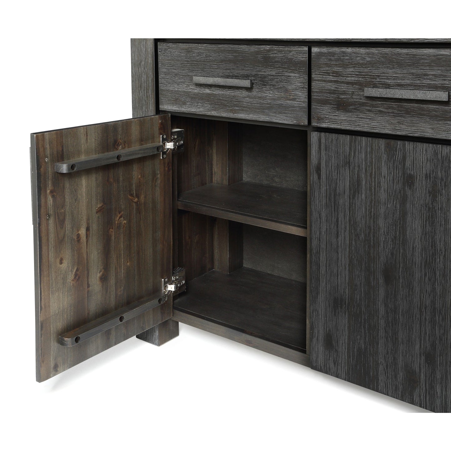 Modus Meadow Solid Wood Three Drawer Three Door Sideboard in Graphite