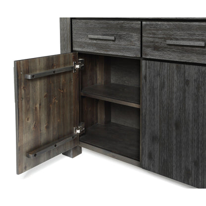 Modus Meadow Solid Wood Three Drawer Three Door Sideboard in Graphite