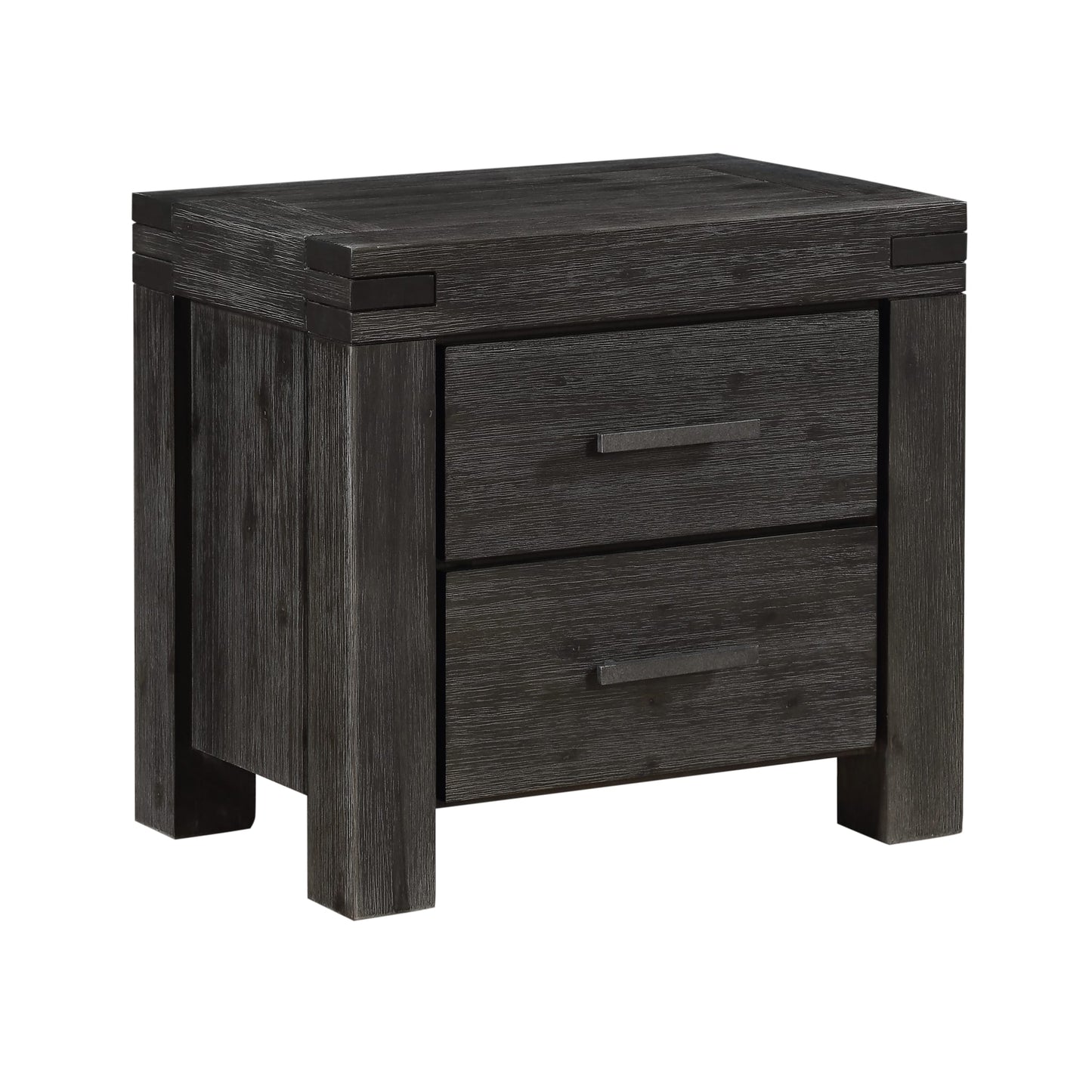 Modus Meadow Solid Wood Two Drawer Nightstand in Graphite