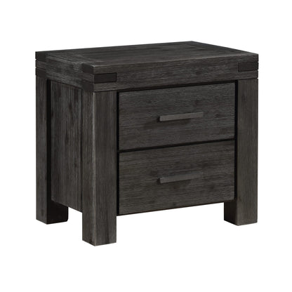 Modus Meadow Solid Wood Two Drawer Nightstand in Graphite