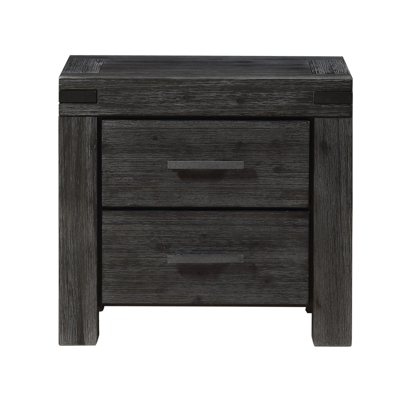 Modus Meadow Solid Wood Two Drawer Nightstand in Graphite