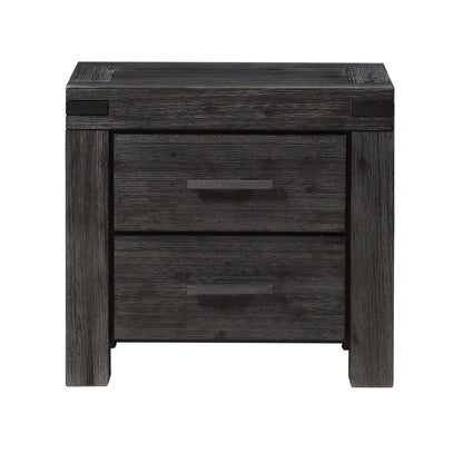 Modus Meadow Solid Wood Two Drawer Nightstand in Graphite