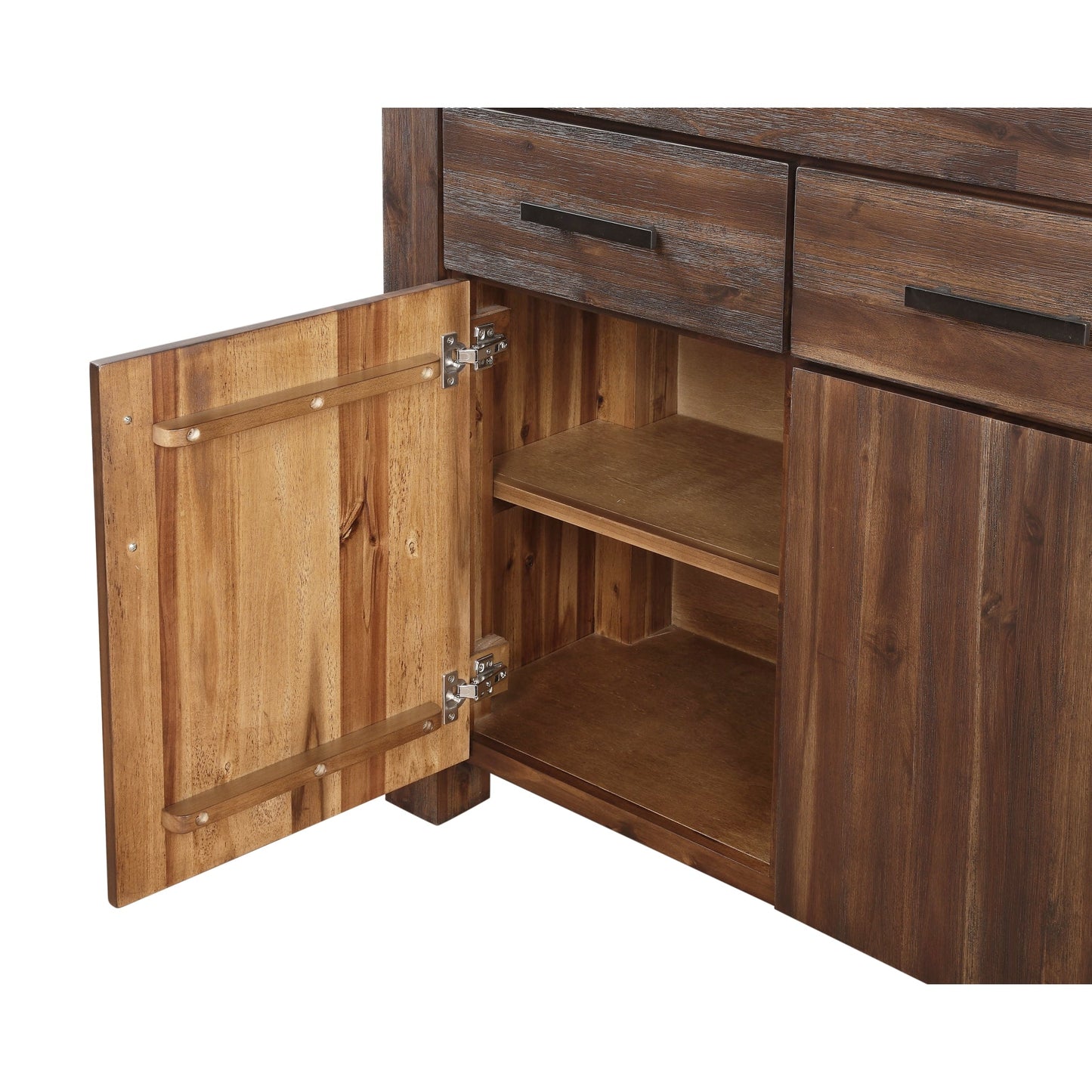 Modus Meadow Three Drawer Three Door Solid Wood Sideboard in Brick Brown