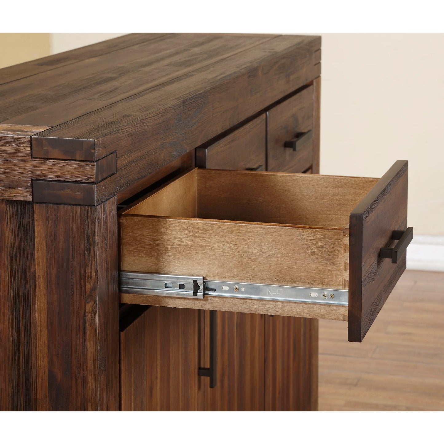 Modus Meadow Three Drawer Three Door Solid Wood Sideboard in Brick Brown