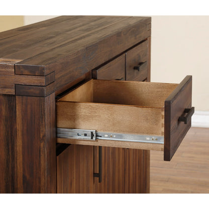 Modus Meadow Three Drawer Three Door Solid Wood Sideboard in Brick Brown