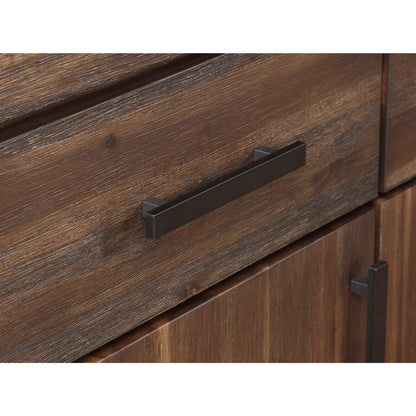 Modus Meadow Three Drawer Three Door Solid Wood Sideboard in Brick Brown