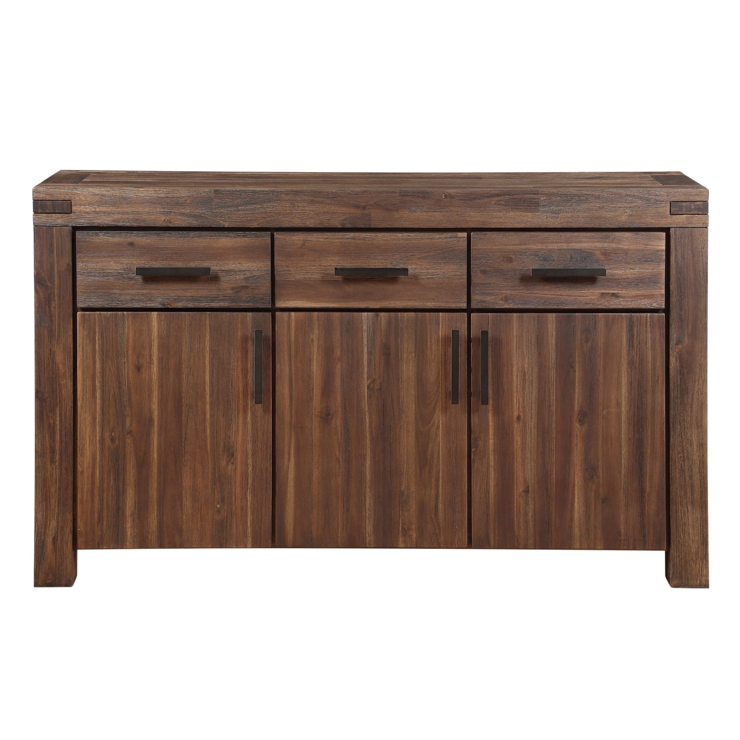 Modus Meadow Three Drawer Three Door Solid Wood Sideboard in Brick Brown