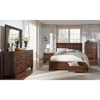 Modus Meadow Two Drawer Solid Wood Nightstand in Brick Brown