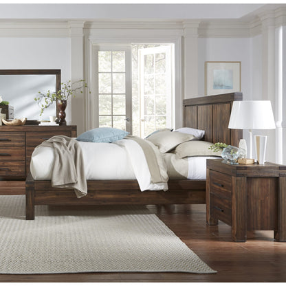 Modus Meadow Two Drawer Solid Wood Nightstand in Brick Brown