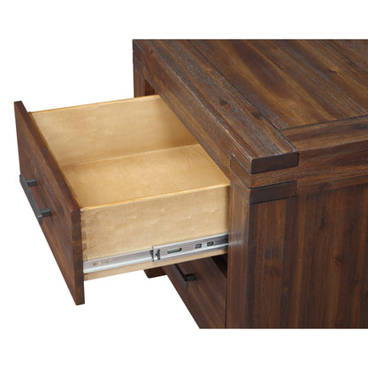 Modus Meadow Two Drawer Solid Wood Nightstand in Brick Brown