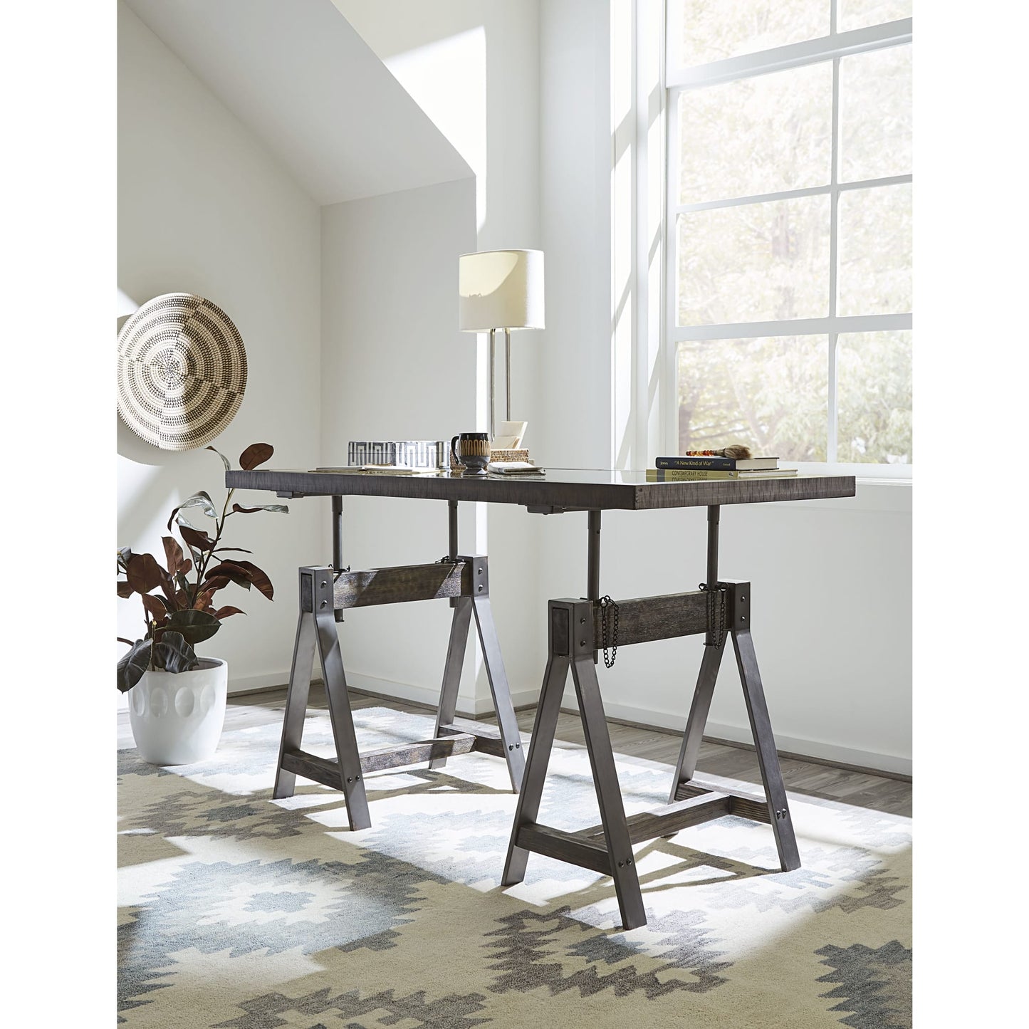 Modus Medici Adjustable Desk in Charcoal Brown
