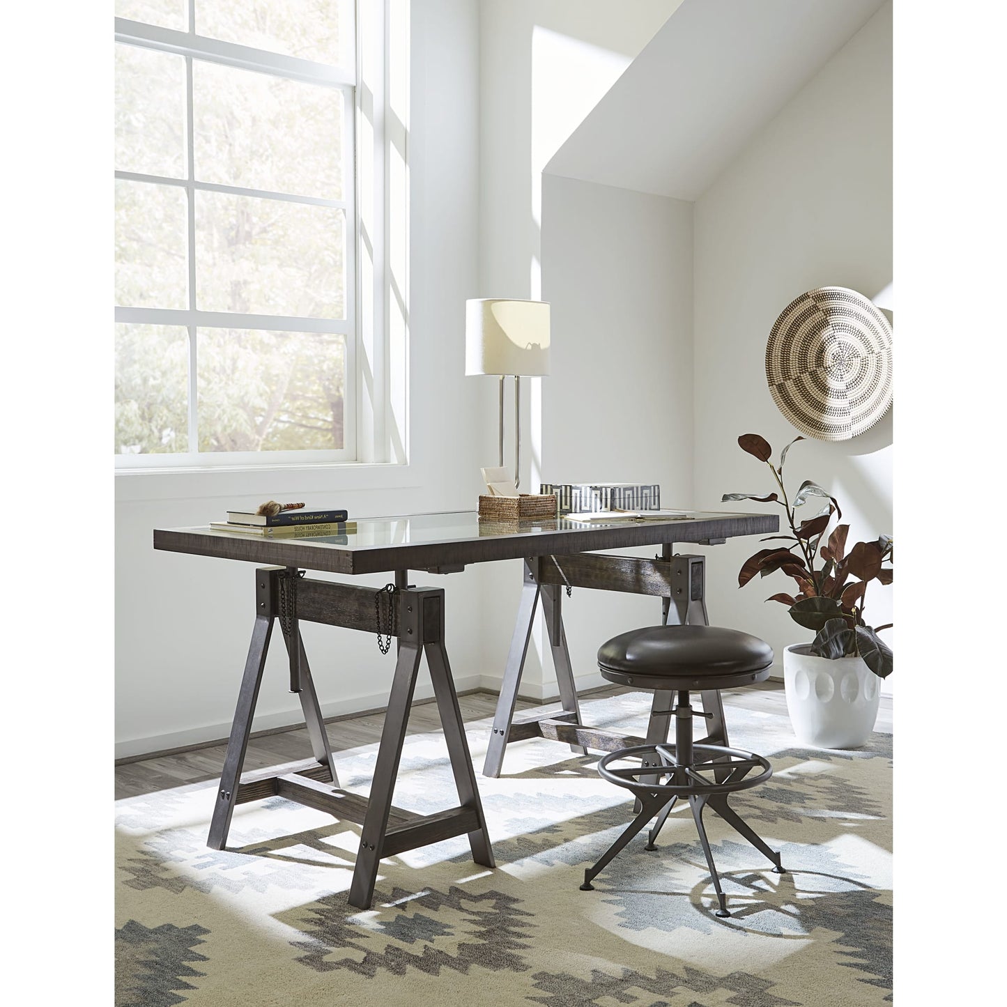 Modus Medici Adjustable Desk in Charcoal Brown