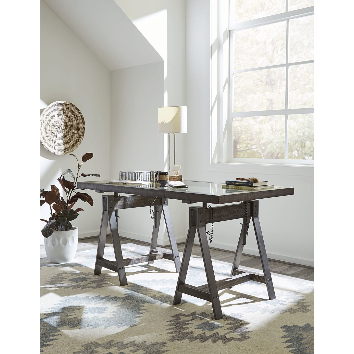 Modus Medici Adjustable Desk in Charcoal Brown