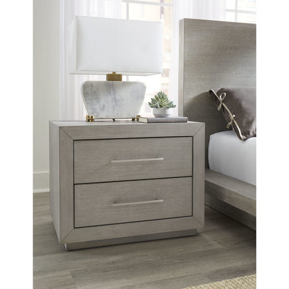 Modus Melbourne Two Drawer Nightstand with USB in Mineral