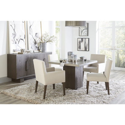 Modus Modesto Concrete Top Wood Base Dining Table in Natural Concrete and French Roast
