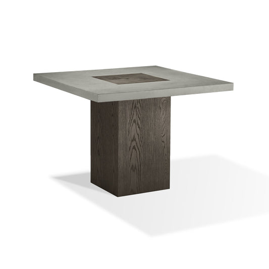 Modus Modesto Concrete Top Wood Base Dining Table in Natural Concrete and French Roast