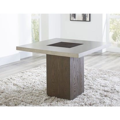 Modus Modesto Concrete Top Wood Base Dining Table in Natural Concrete and French Roast
