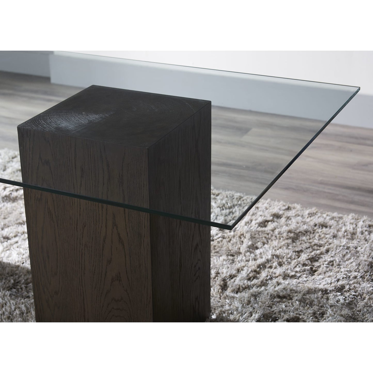 Modus Modesto Rectangular Glass Top Dining Table in French Roast