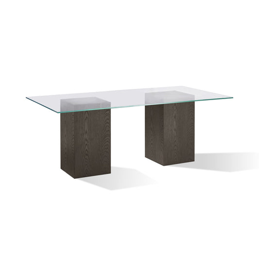 Modus Modesto Rectangular Glass Top Dining Table in French Roast