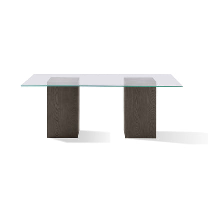 Modus Modesto Rectangular Glass Top Dining Table in French Roast