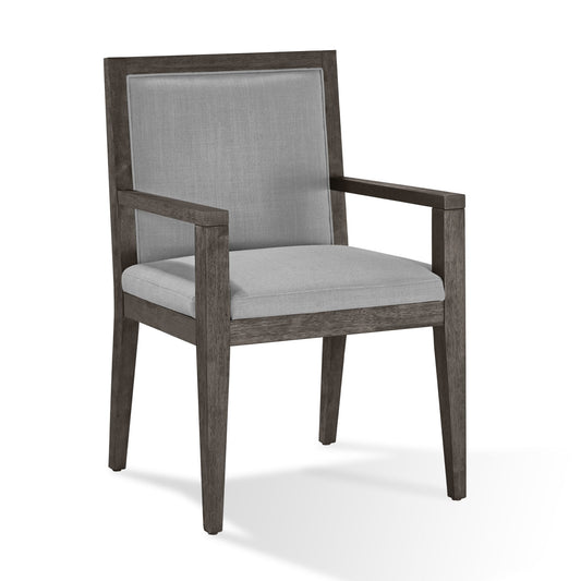 Modus Modesto Wood Frame Upholstered Arm Chair in Koala Linen and French Roast