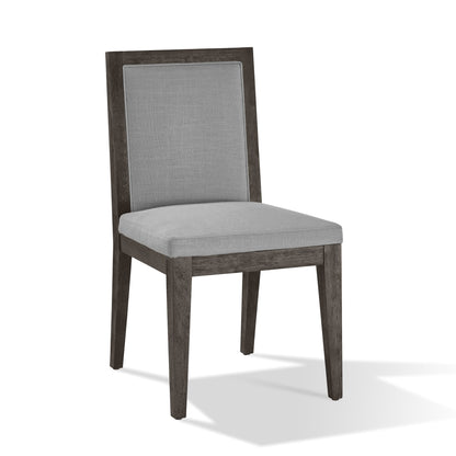 Modus Modesto Wood Frame Upholstered Side Chair in Koala Linen and French Roast