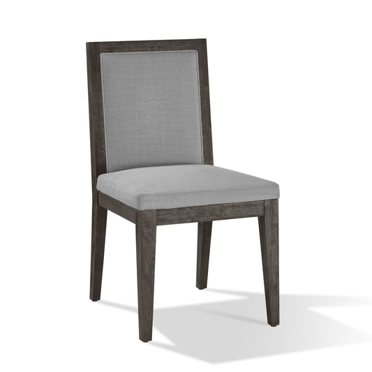 Modus Modesto Wood Frame Upholstered Side Chair in Koala Linen and French Roast