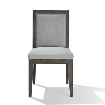 Modus Modesto Wood Frame Upholstered Side Chair in Koala Linen and French Roast
