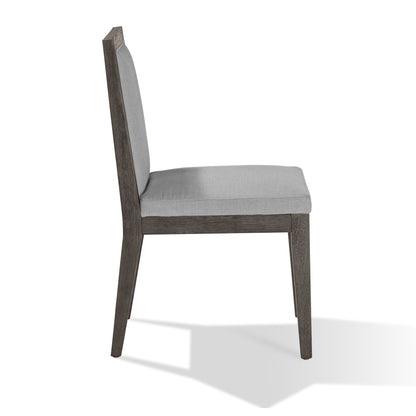 Modus Modesto Wood Frame Upholstered Side Chair in Koala Linen and French Roast