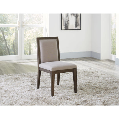 Modus Modesto Wood Frame Upholstered Side Chair in Koala Linen and French Roast