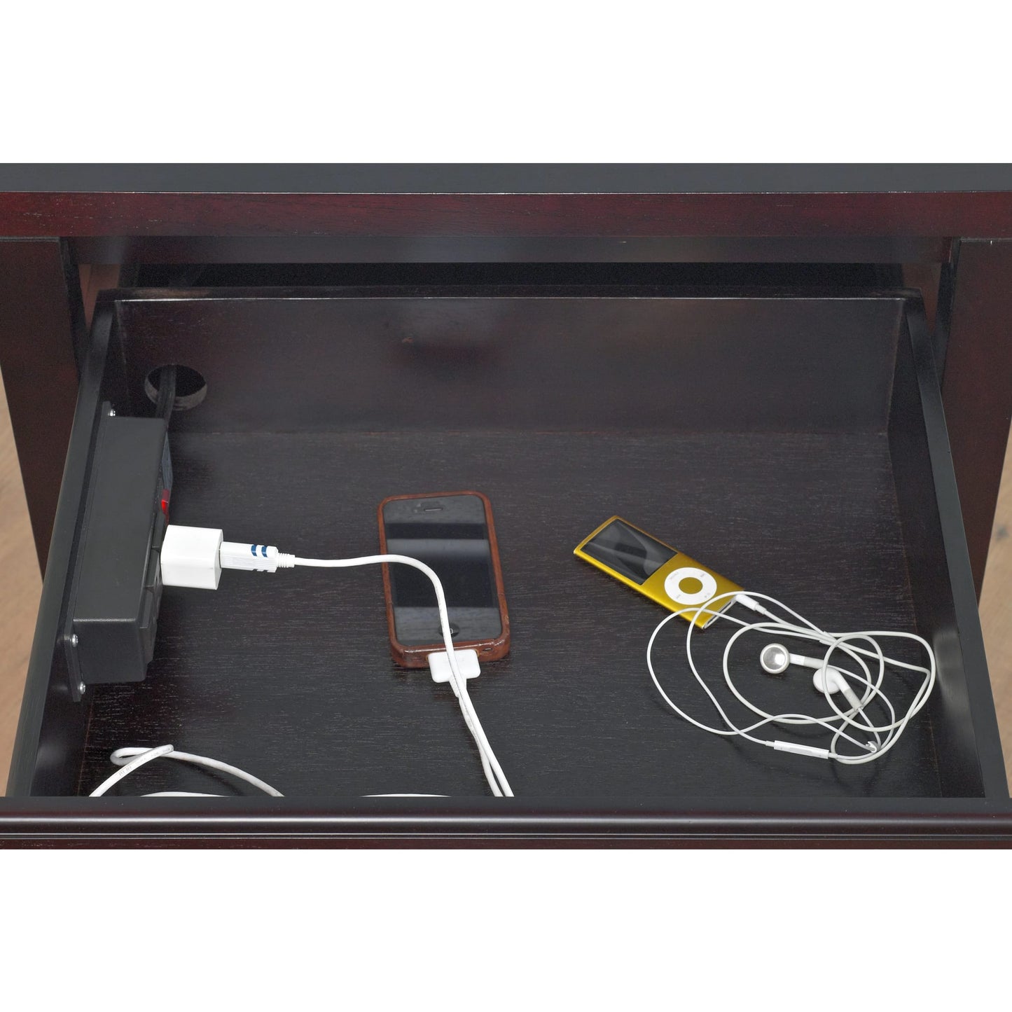 Modus Nevis Charging Station Nightstand in Espresso