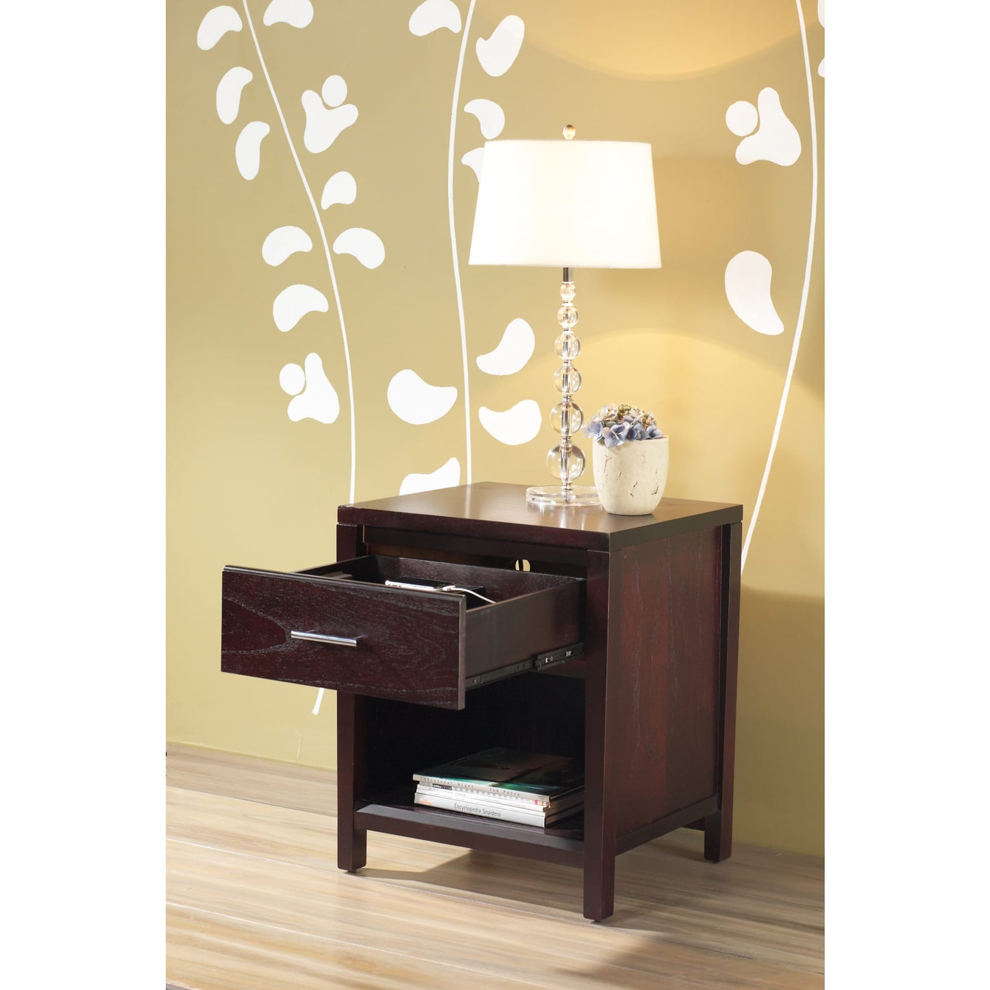 Modus Nevis Charging Station Nightstand in Espresso