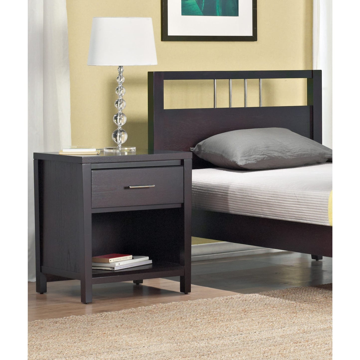 Modus Nevis One Drawer Nightstand in Espresso