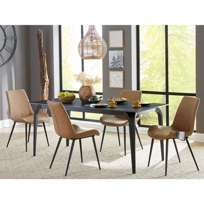 Modus Nicoya Upholstered Dining Chair in Buckskin Synthetic Leather and Black