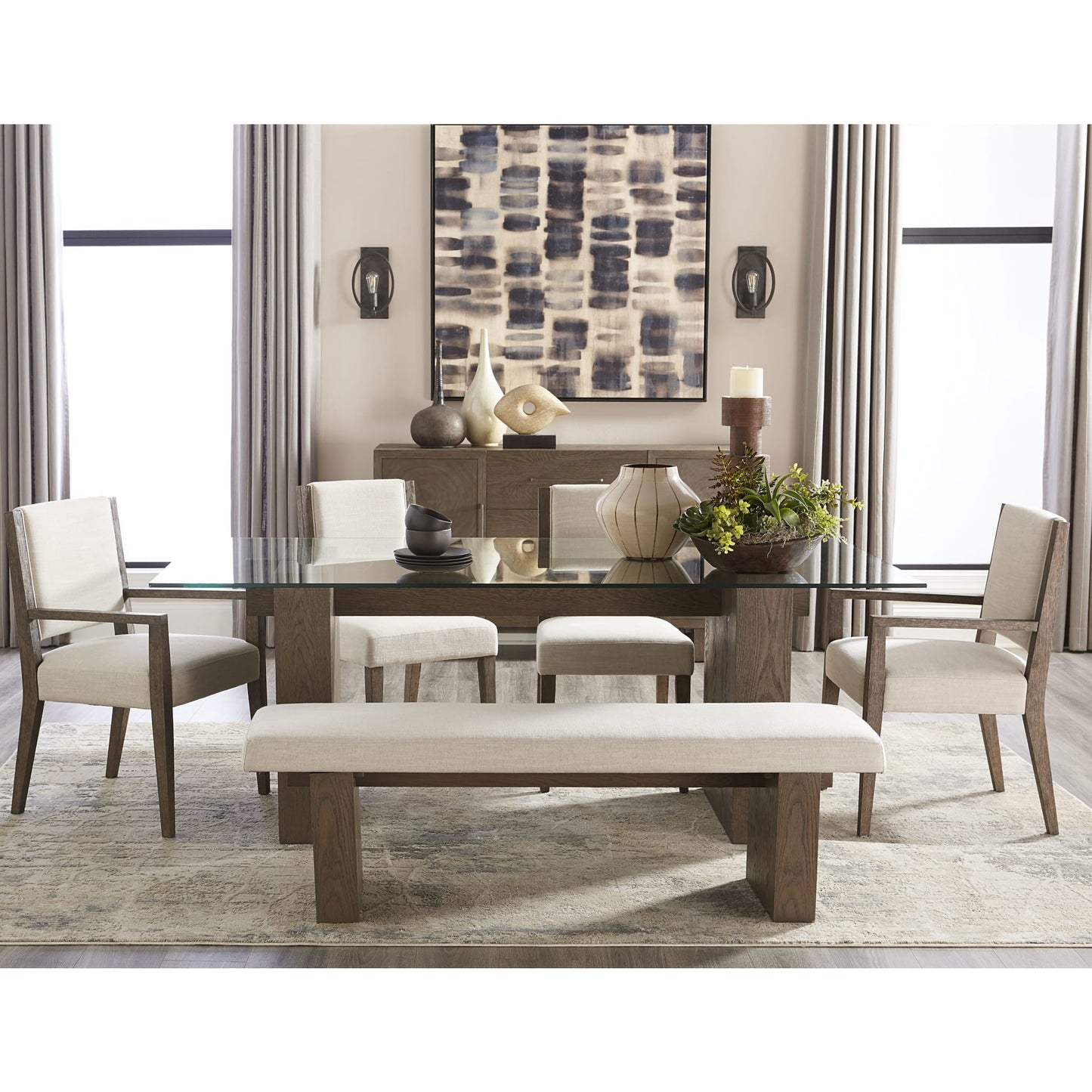 Modus Oakland Glass Table in Brunette