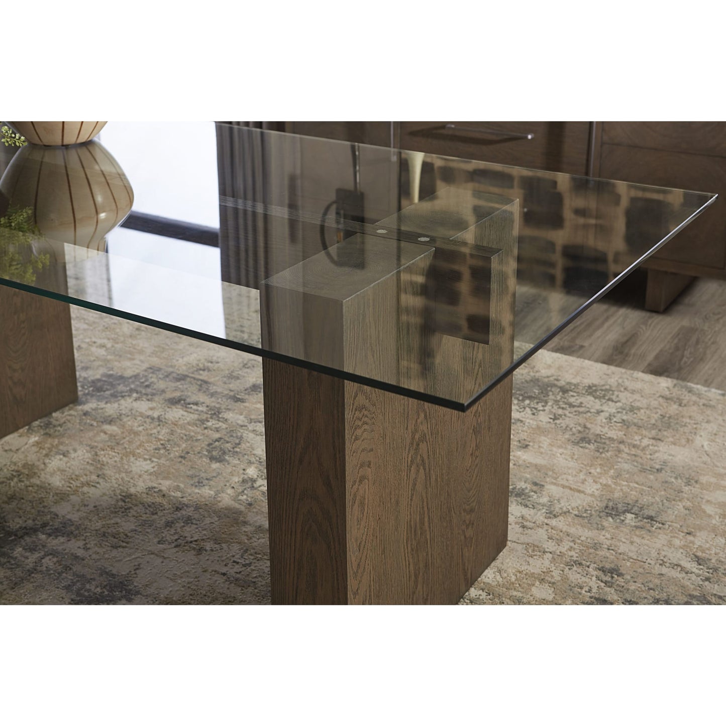 Modus Oakland Glass Table in Brunette