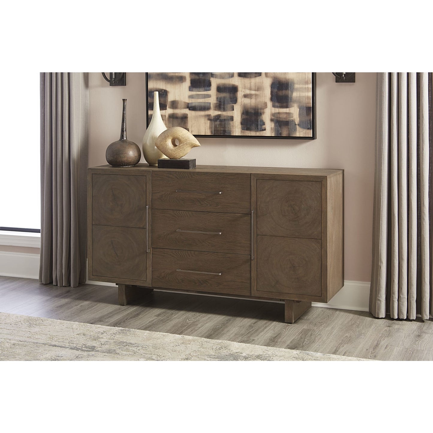 Modus Oakland Three-Drawer Sideboard in Brunette