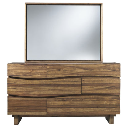 Modus Ocean Six Drawer Solid Wood Dresser in Natural Sengon