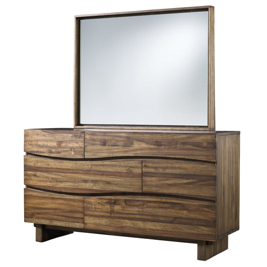 Modus Ocean Six Drawer Solid Wood Dresser in Natural Sengon