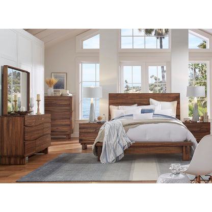Modus Ocean Two Drawer Solid Wood Nightstand in Natural Sengon