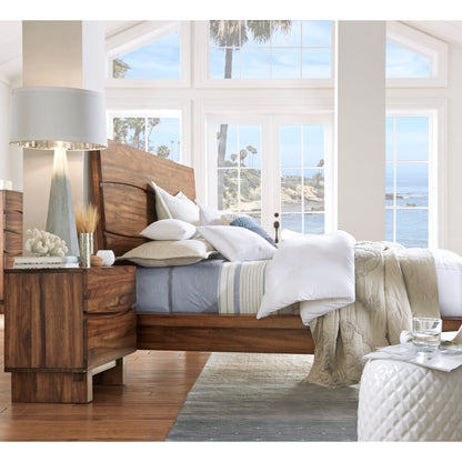 Modus Ocean Two Drawer Solid Wood Nightstand in Natural Sengon