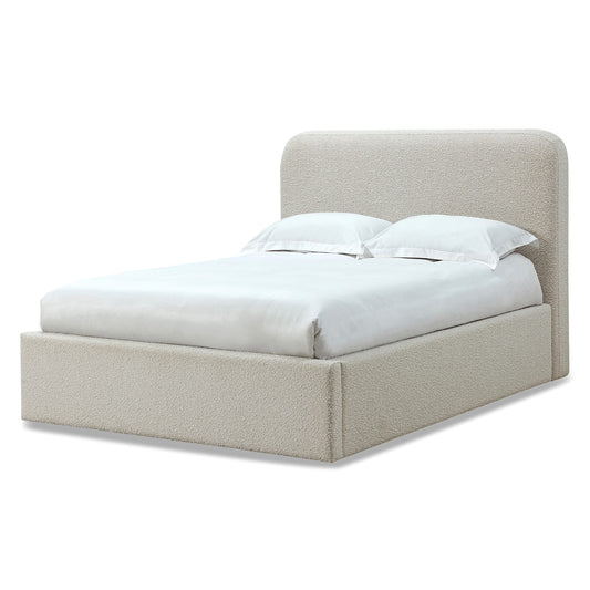Modus Off-White Upholstered Platform Bed in Ricotta Boucle