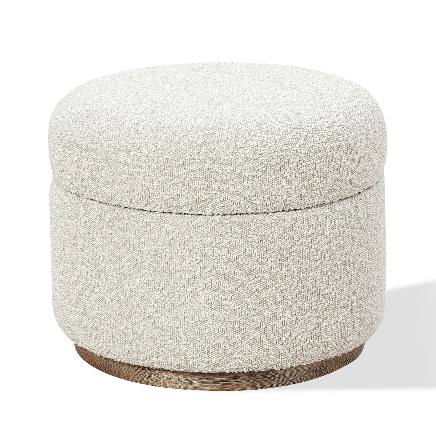 Modus Off-White Upholstered Storage Ottoman in Ricotta Boucle
