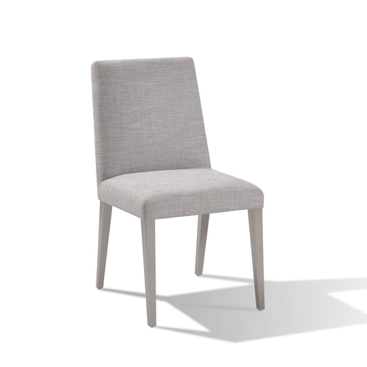 Modus Omnia Dining Chair in Silver Linen and Brushed Stainless Steel