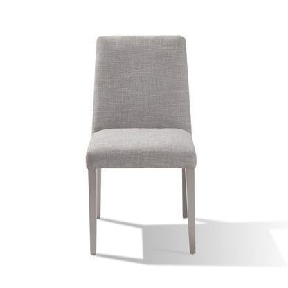 Modus Omnia Dining Chair in Silver Linen and Brushed Stainless Steel