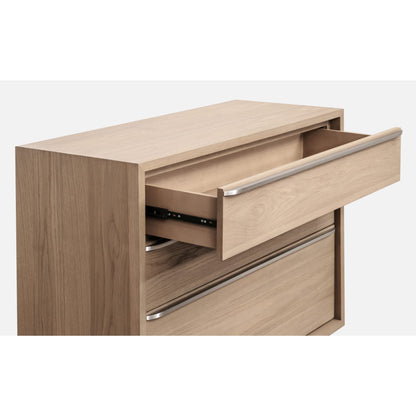 Modus One Coastal Modern Three Drawer USB-charging Nightstand in Bisque