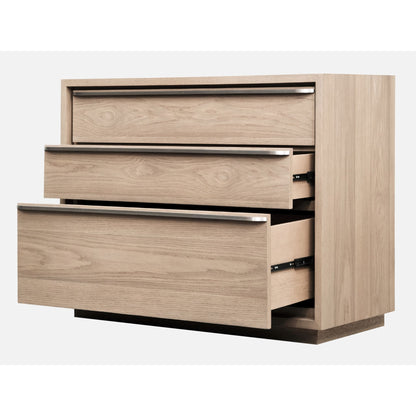 Modus One Coastal Modern Three Drawer USB-charging Nightstand in Bisque