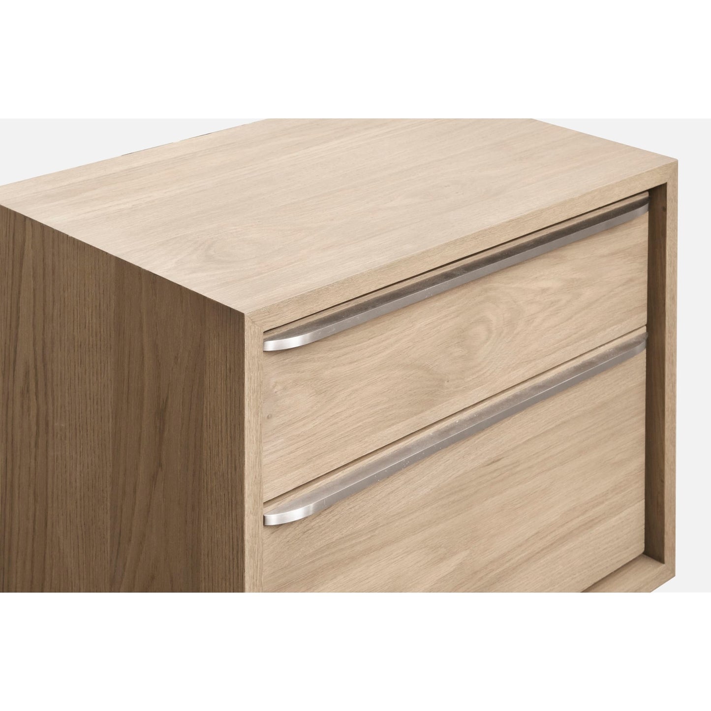 Modus One Coastal Modern Two Drawer USB-Charging Nightstand in Bisque