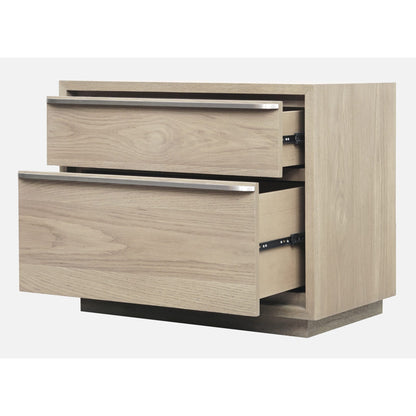 Modus One Coastal Modern Two Drawer USB-Charging Nightstand in Bisque